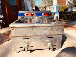 Freidora a gas doble industrial
