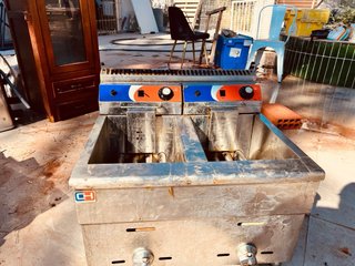 Freidora a gas doble industrial