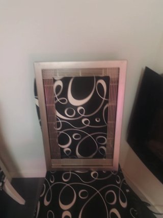 Rejilla decorativa marco plateado microondas