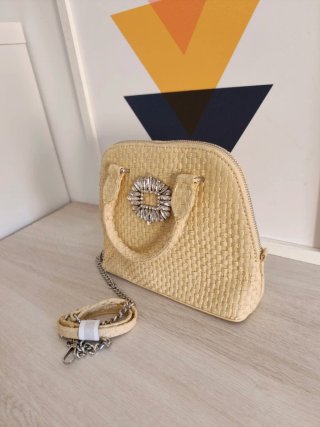 Bolso de yute con detalle joya nuevo