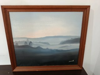 Cuadro paisaje neblinoso