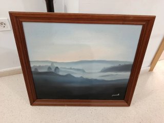 Cuadro paisaje neblinoso