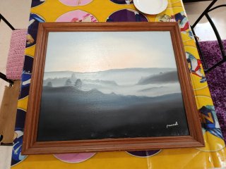 Cuadro paisaje neblinoso