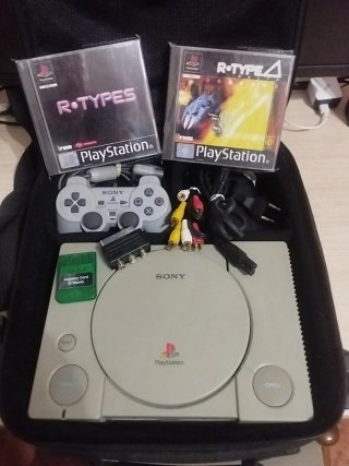 PS1 Completa SCPH-1002+Pack R-Types & R-Type Delta