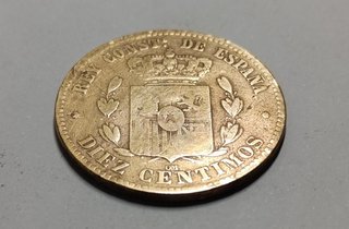 Moneda 10 céntimos Alfonso XII 1878 Bronce