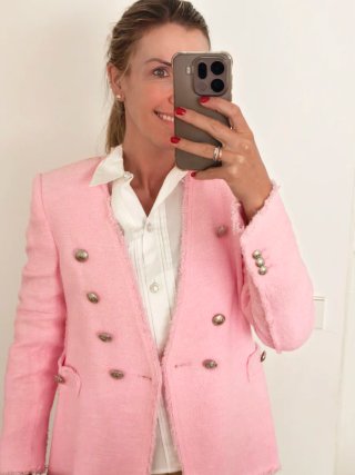 Americana blazer Zara Rosa Botones nueva
