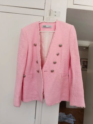Americana blazer Zara Rosa Botones nueva