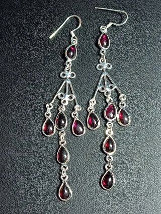 Pendientes Plata Ley con Granates