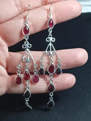 Pendientes Plata Ley con Granates