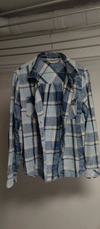Camisa cuadros mujer azul y blanco