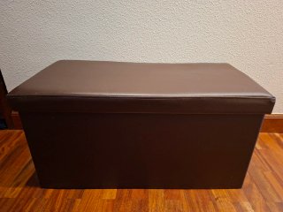 Baúl Puf Taburete Marrón
