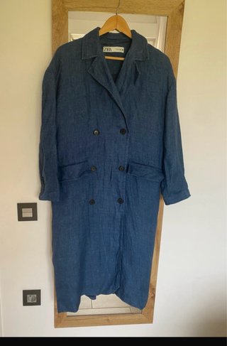 Trench Zara Lino Oversize Talla S