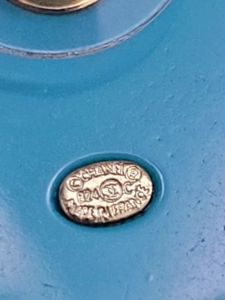Pendientes Chanel CC Turquesa y Dorados