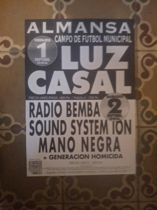 Cartel Concierto Luz Casal y Mano Negra