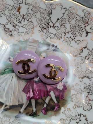 Pendientes Chanel Dorados y Rosas