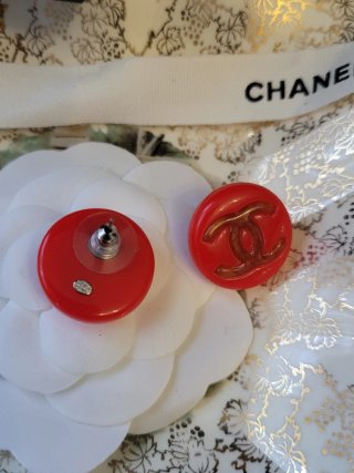 Pendientes Chanel Rojos y Dorados