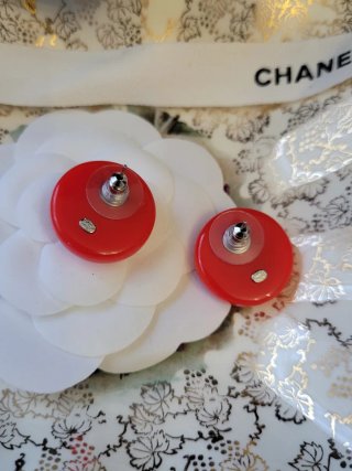 Pendientes Chanel Rojos y Dorados