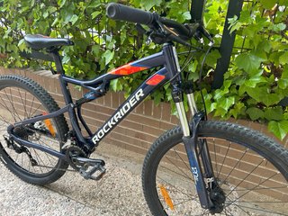 Bicicleta Montagna Rockrider Blu/Arancione