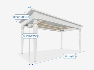 Mesa extensible ROSENTORP IKEA blanca com 4 sillas