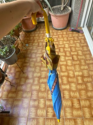 Paraguas Patito Feo Azul y Amarillo