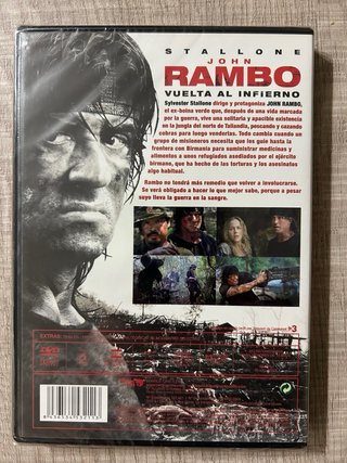 DVD Rambo: Vuelta al Infierno.