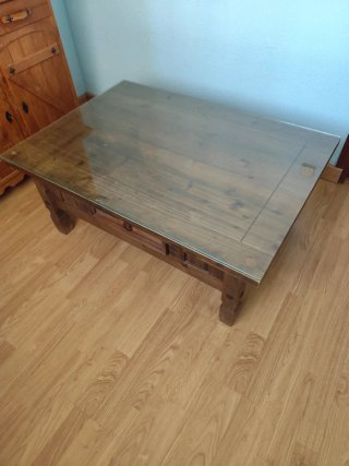 Mesa de centro madera y cristal