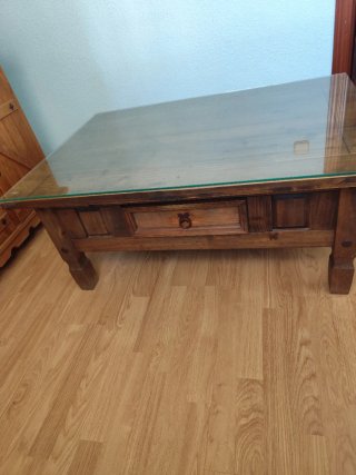 Mesa de centro madera y cristal