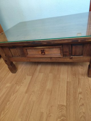 Mesa de centro madera y cristal