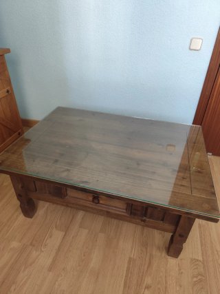 Mesa de centro madera y cristal
