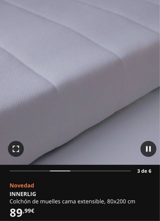 Cama extensible MINNEN blanca 80x200cm + colchón
