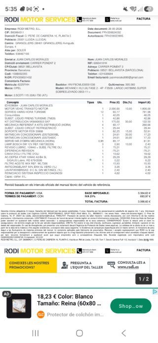 Opel Movano 2007 pegatina B