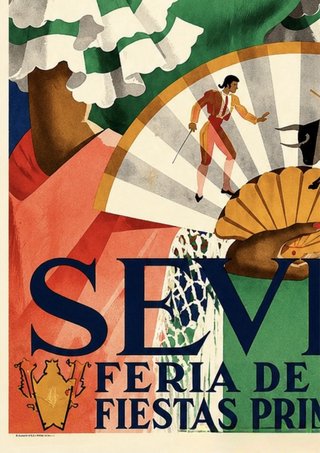 Poster A3 SEVILLA Feria de Abril 1952