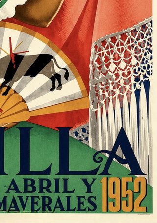 Poster A3 SEVILLA Feria de Abril 1952