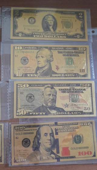 Dollari in foglia d'oro - Non spendibili