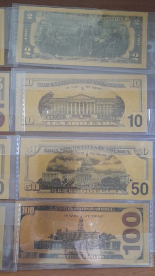 Dollari in foglia d'oro - Non spendibili