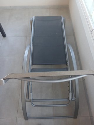 Tumbona de jardín aluminio gris
