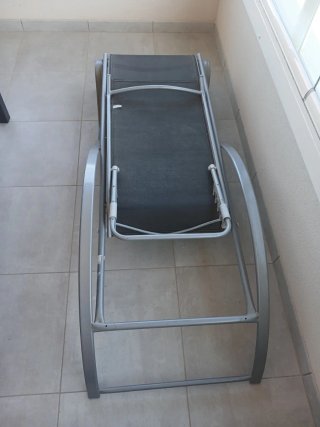 Tumbona de jardín aluminio gris