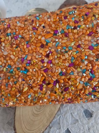 Bolso de fiesta pedrería naranja