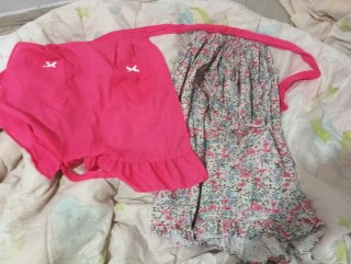 Falda y delantal canario