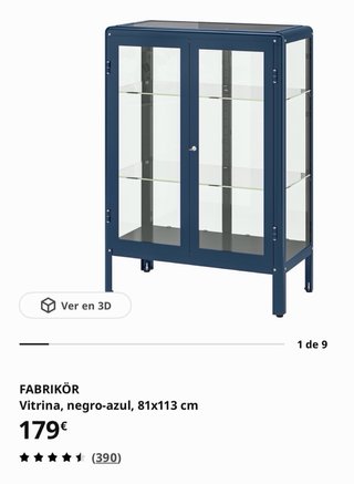 Vetrina Vintage Nera con Porte Scorrevoli