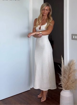 Vestido crochet largo