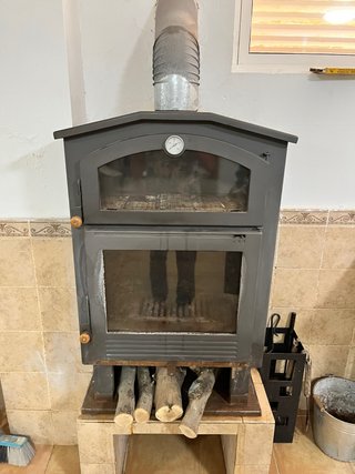 Chimenea Hierro Forjado Negra/Gris