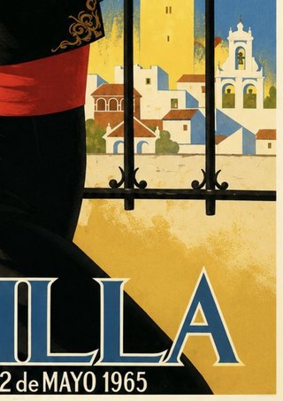 Cuadro Cartel A3 FERIA DE SEVILLA 1965 Flamenca