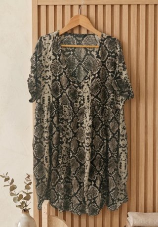 Vestido Zara estampado serpiente talla única