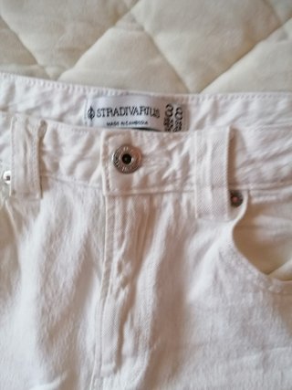 Falda pantalón Stradivarius blanca