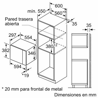Microondas Integrable Bosch Blanco BFL524MW0