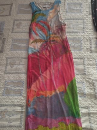 Vestido Desigual Verano Palmeras Talla M