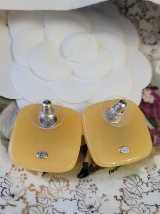 Pendientes Chanel CC Amarillo y Verde