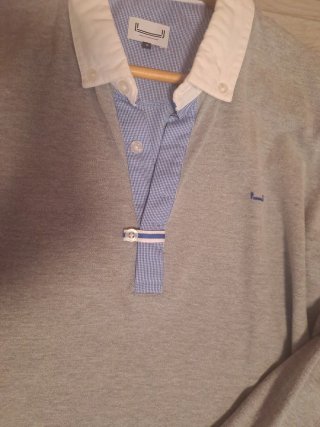 Polo Adolfo Dominguez manga larga gris