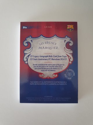 Rafa Márquez Topps Tarjeta Firmada FC Barcelona